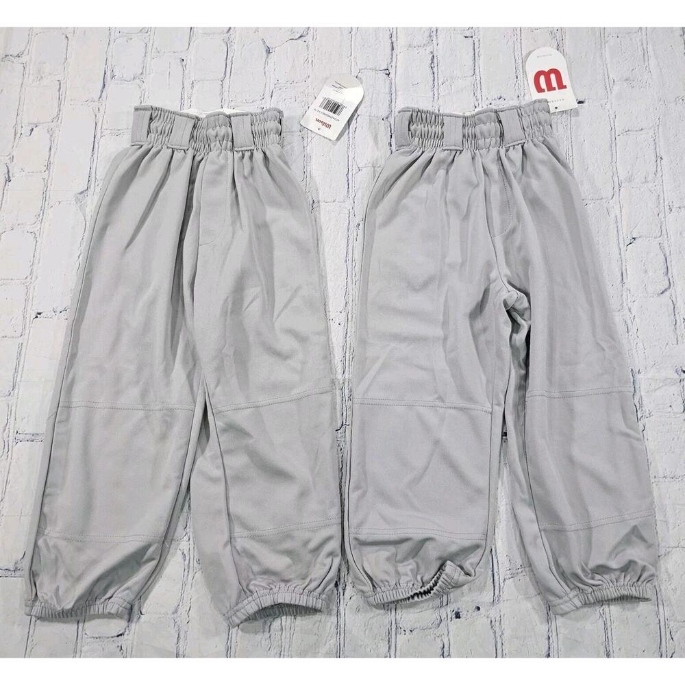 LOT OF 2 Wilson KIDS SIZE XS Gray Baseball Softball Pants